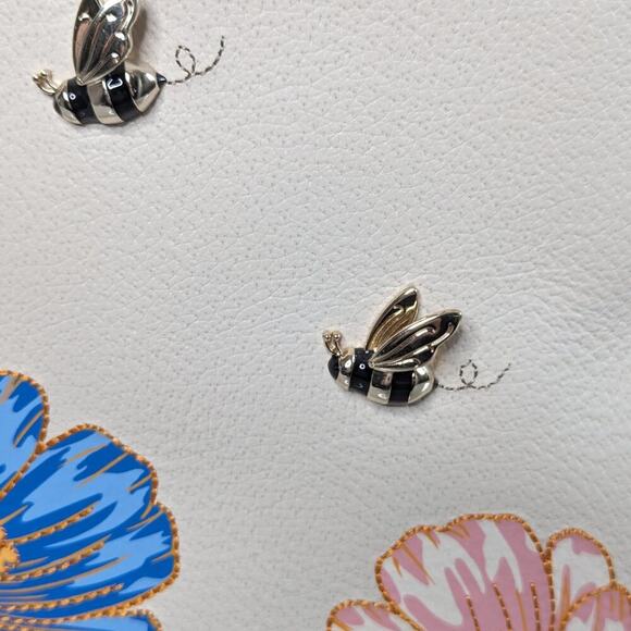 Kate Spade Cream Picnic Perfect Bee Lottie Handbag Crossbody Strap Floral Spring - Picture 12 of 12